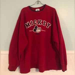 XL Red Mickey Mouse Crewneck